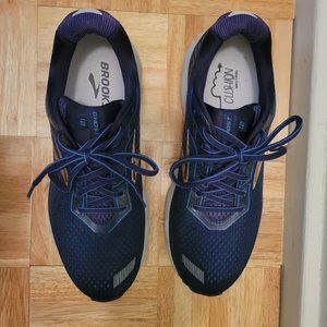 Brooks Mens Ghost 12 Running Shoe Navy/Gold